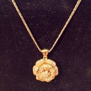 925 Gold and diamond charm necklace